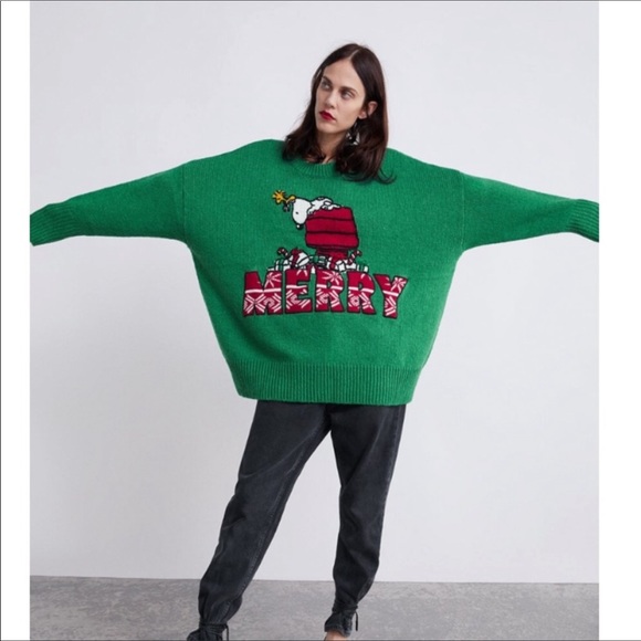 Nwt Zara Oversized Snoopy Christmas 